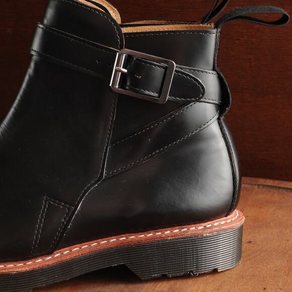 Dr. Martens Boots Unisex SZ M9 W10 BLK Kenton Leather Buckle Ankle Casual Moto
